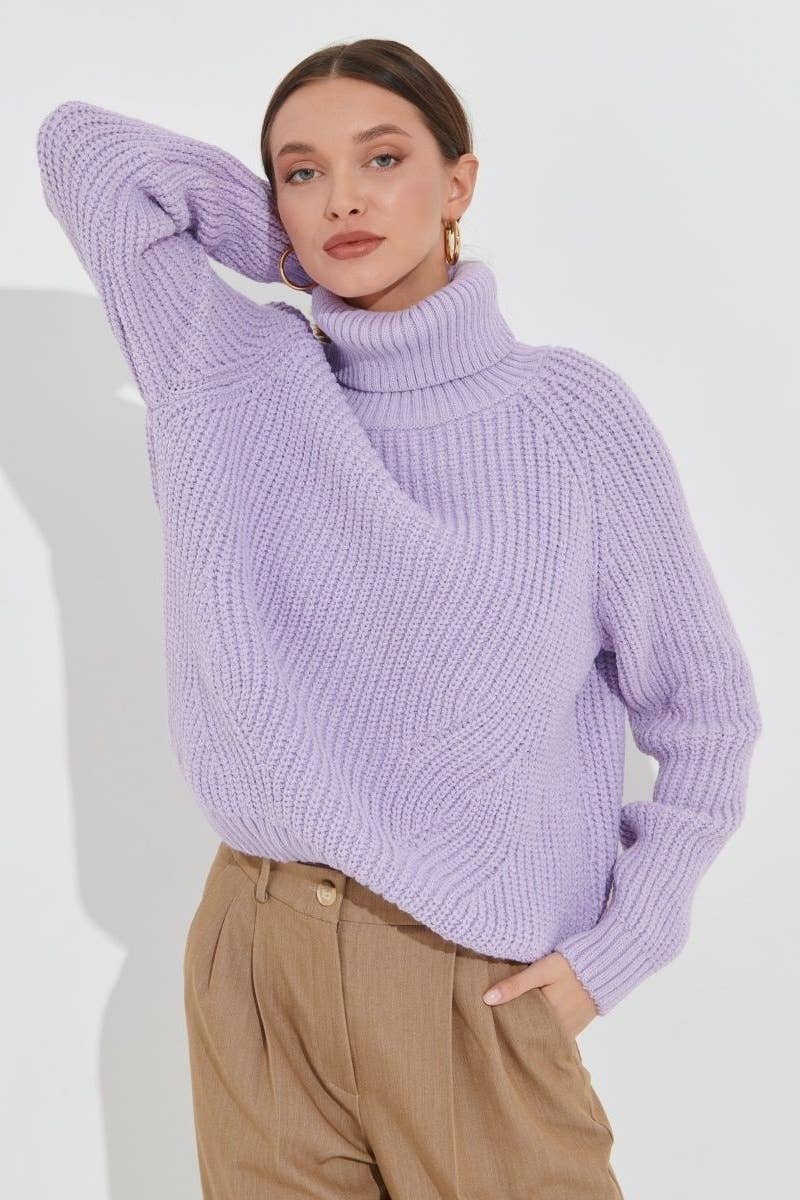 CWOSWL6642_KNIT SWEATER WITH THICK TURTLENECK LONG SLEEVES