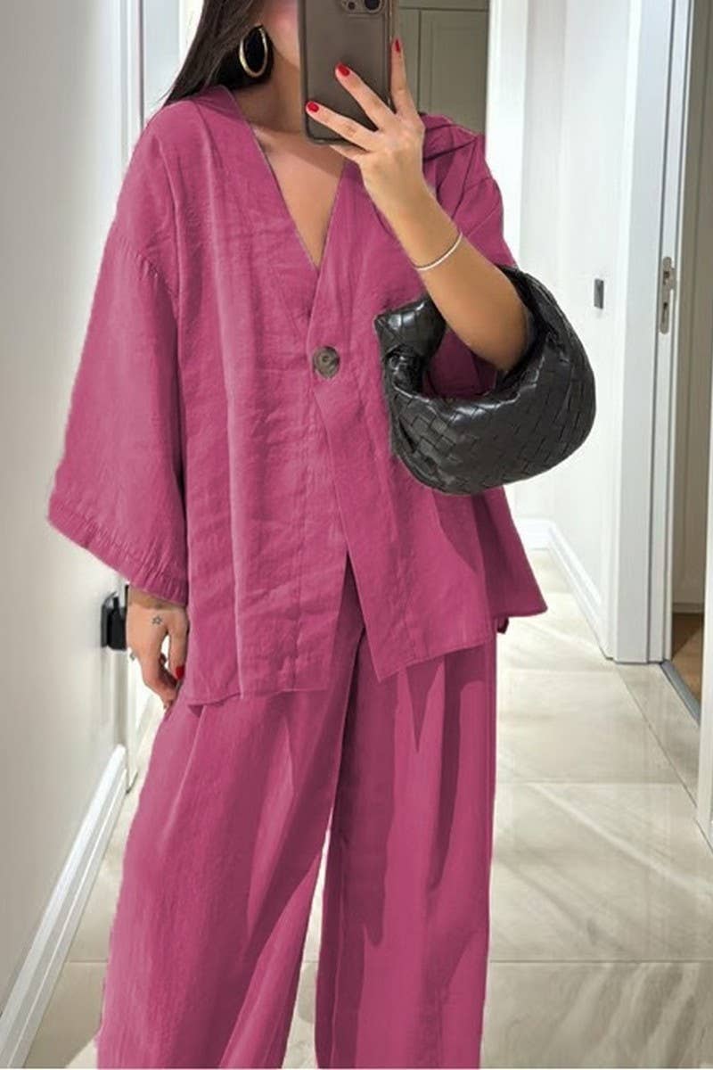 CWSTB00377_V-NECK LONG-SLEEVED TOP AND TROUSERS SUIT