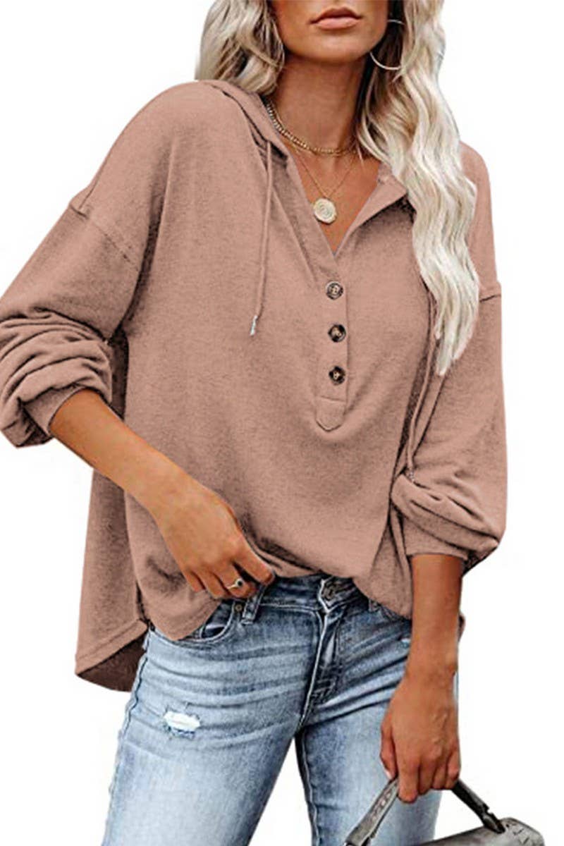 CWOHOL0615_CASUAL LOOSE SOLID COLOR HOODIE SWEATSHIRT