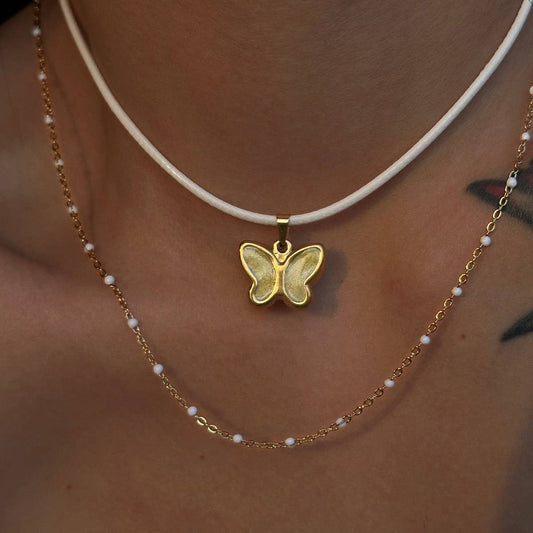 Colorful Retro 3D Butterfly Pendant Necklace