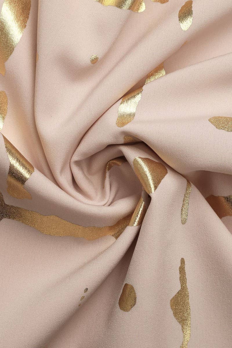 CWTSTL1869_LOOSE LONG-SLEEVED LAPEL GOLD-STAMPED SHIRT