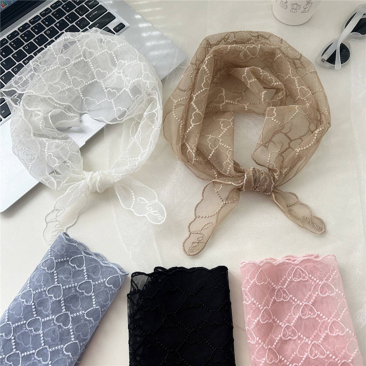 Heart Lace Triangle Scarf-Sun Protection Neck Wrap