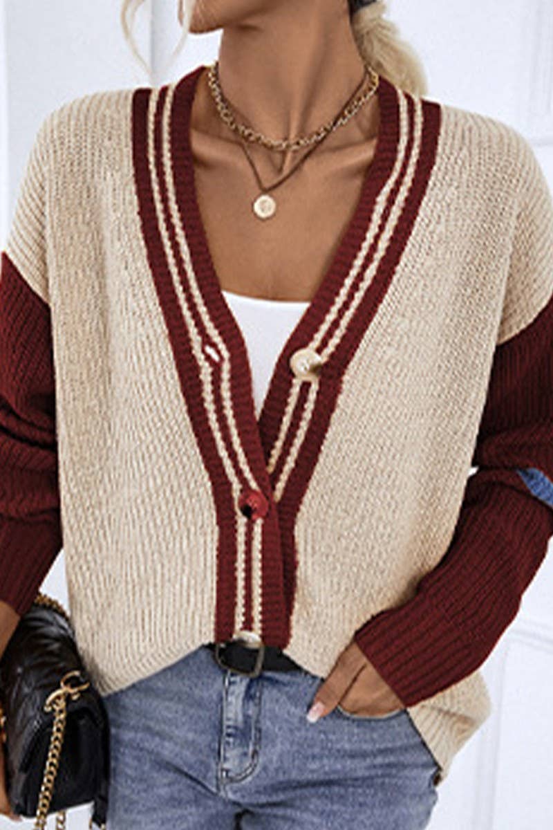 CWOSWL1725_Button Down Long Sleeve Casual Cardigan Sweater