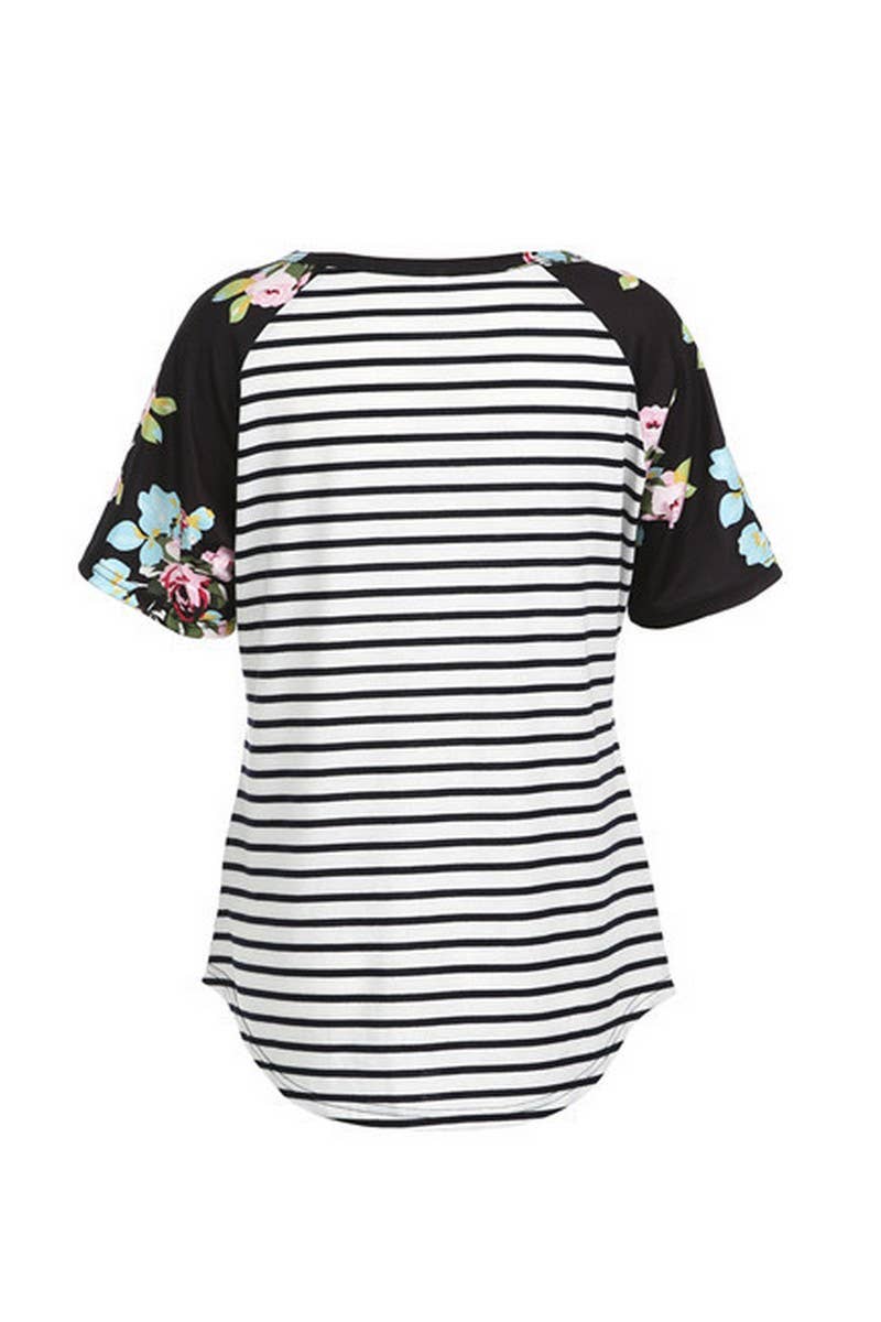 CWTBLS1438_MULTIFUNCTIONAL STRIPED STITCHING NURSING CLOTHES