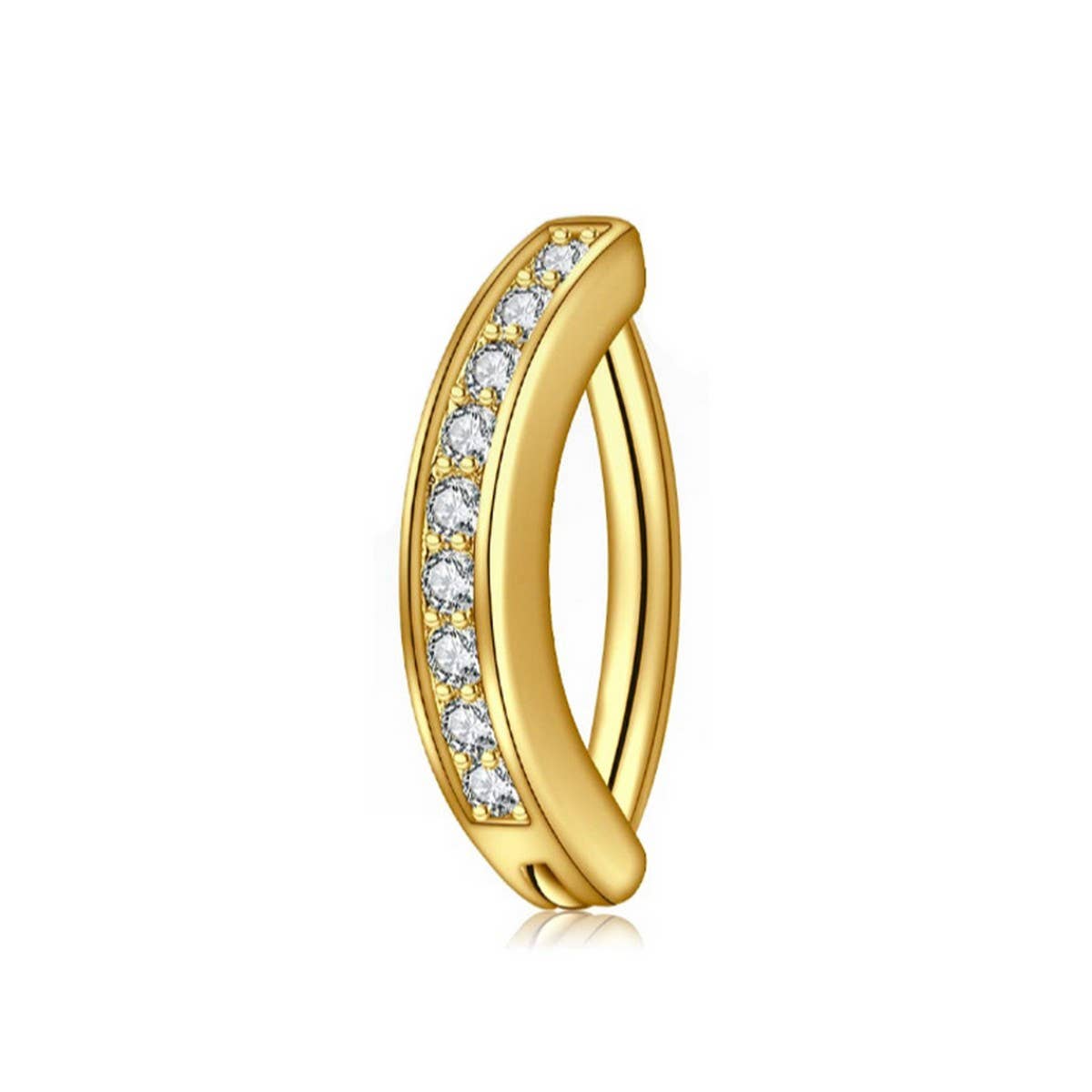 Minimalist CZ Belly Ring ? Polished Metal Style