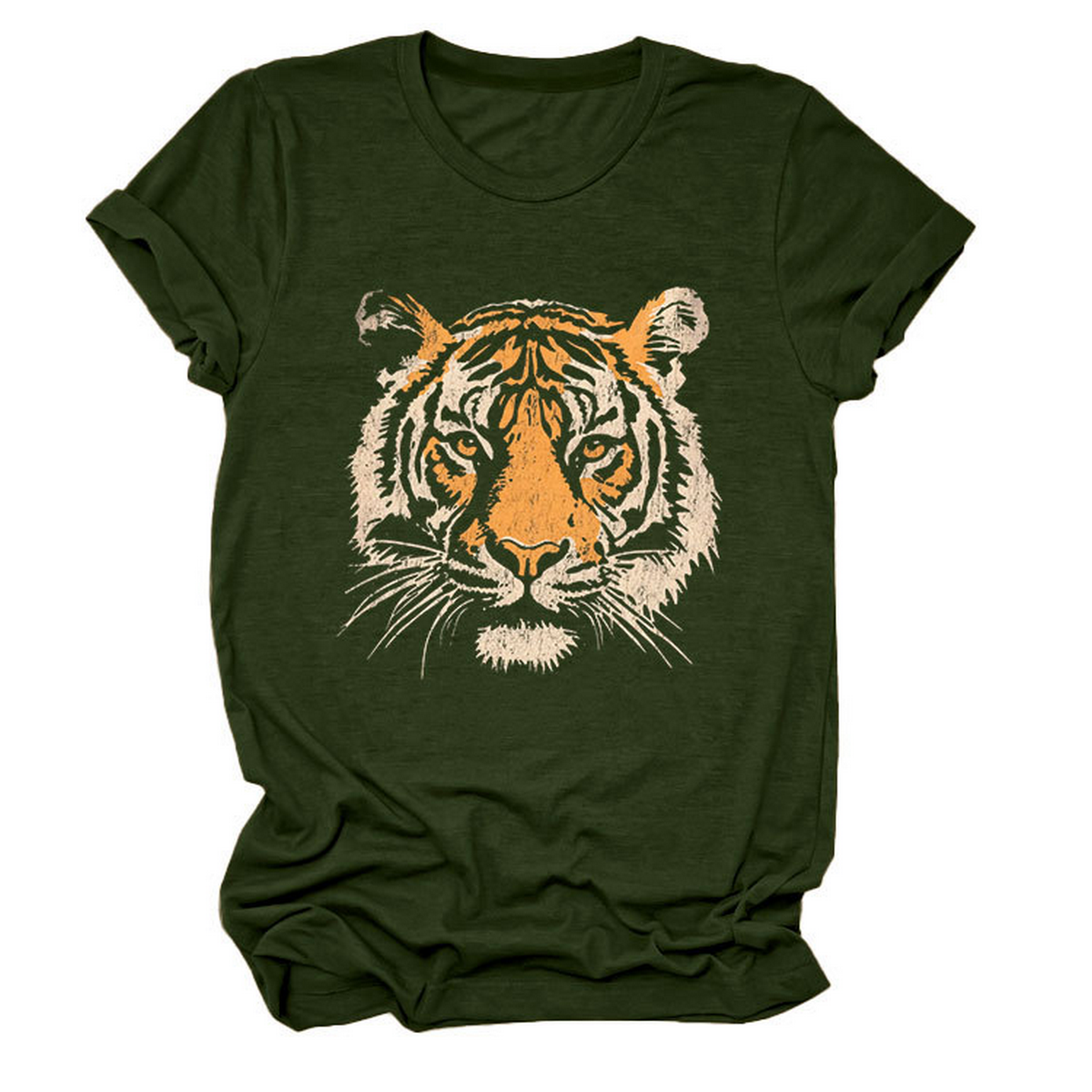 Women?™s Summer Tee with Stylish Tiger Print_CWTTSL0494