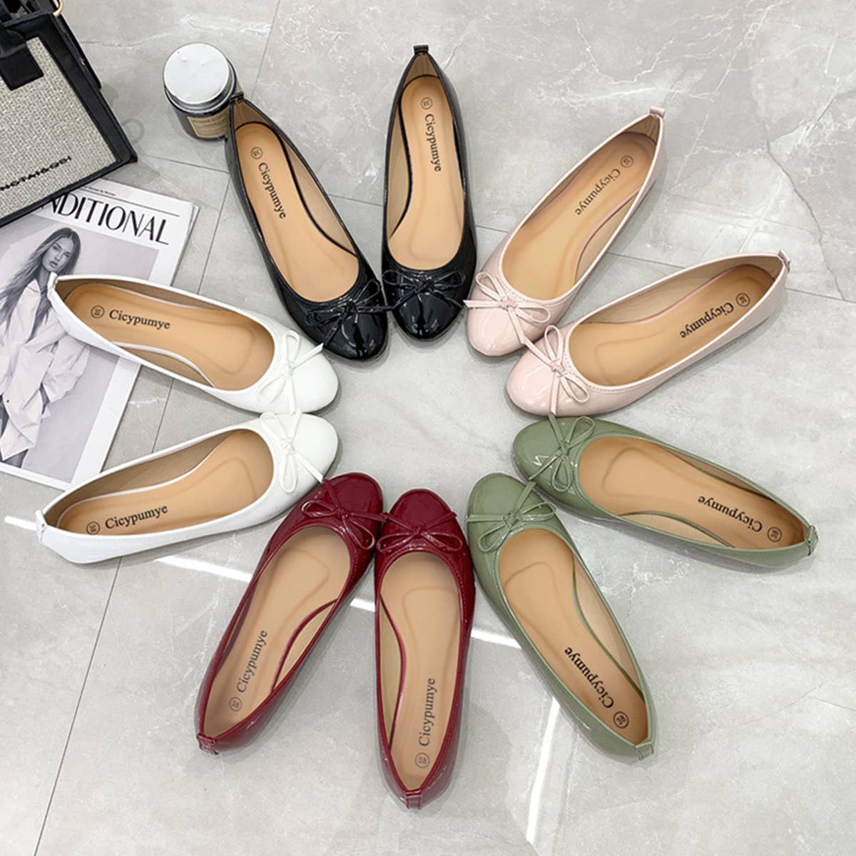 FLAT BOTTOM SOFT LEATHER BOW CASUAL WOMEN SHOES