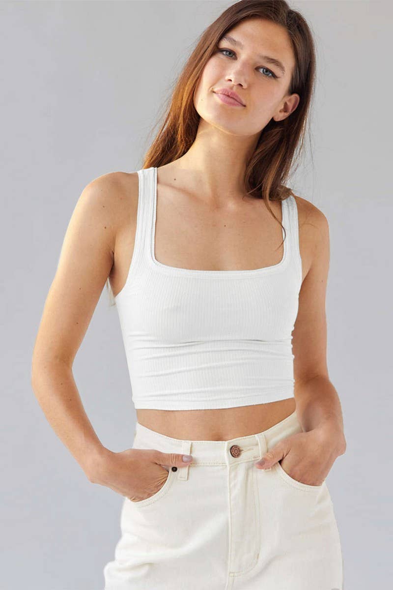 CWTSTSL0156_SOLID COLOR INNER WEAR SLIM HOT GIRL CAMISOLE TO