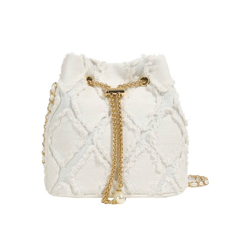 Denim fashionable crossbody bucket bag