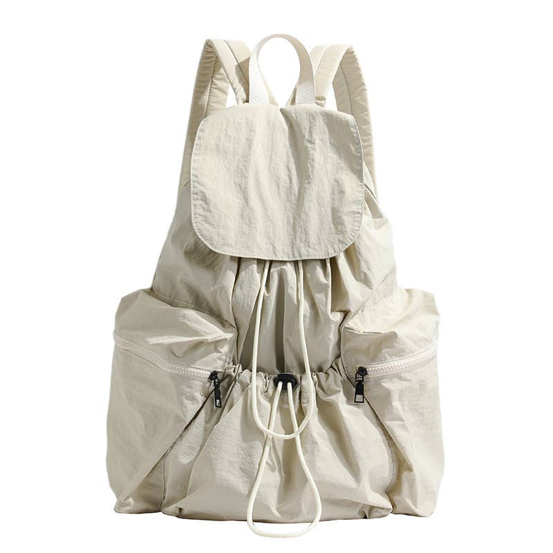 Fashionable pleated large-capacity flip schoolbag