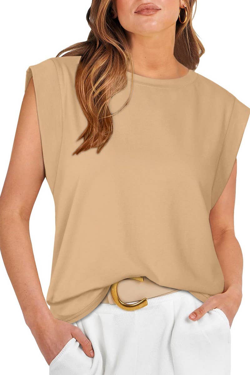 CWTTS1352_SUMMER ROUND NECK LOOSE CASUAL VEST TOP