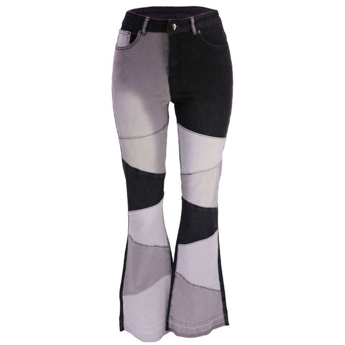 RETRO HIGH WAISTED FLARED PANTS JEANS_CWJP0175