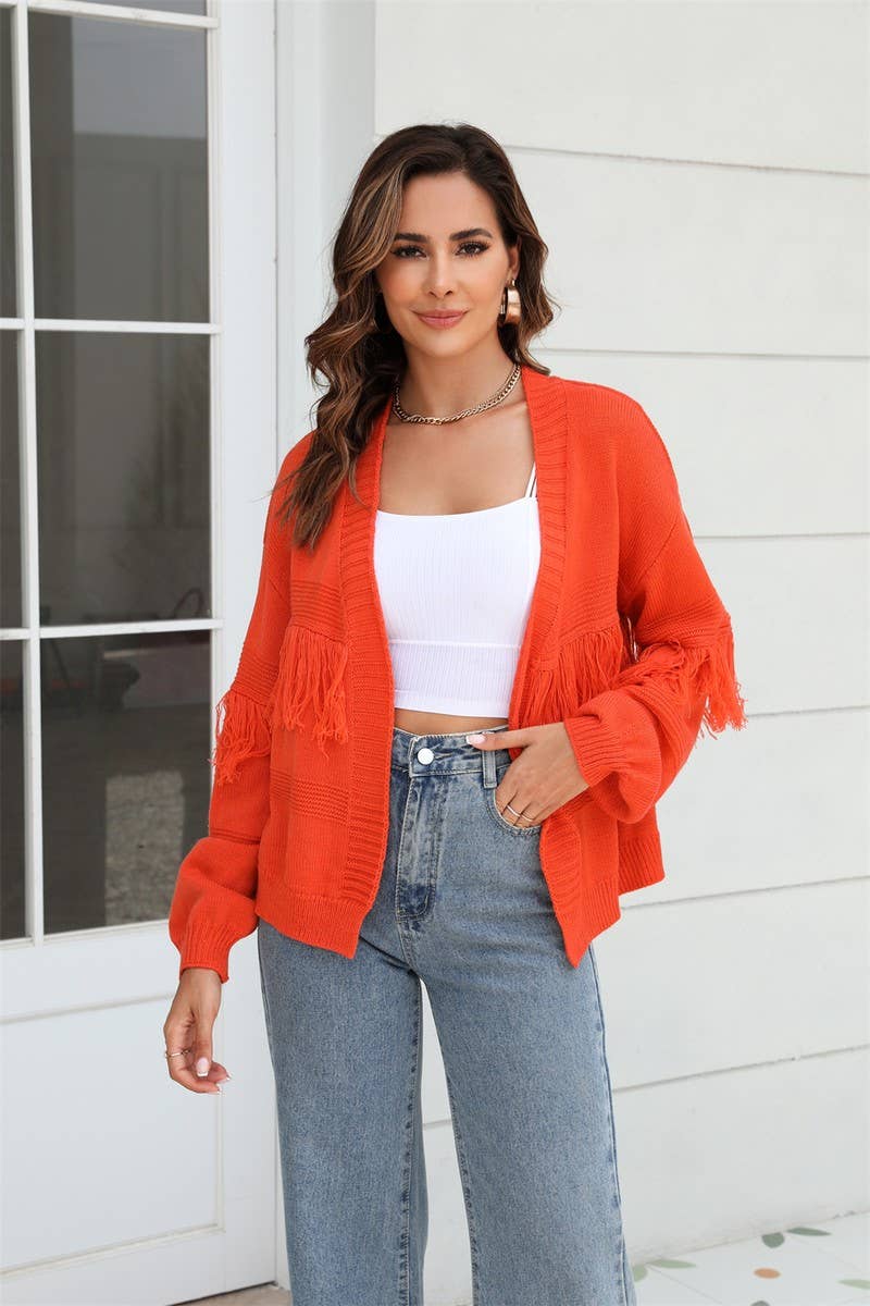 CWOSWL1664_Long Sleeve Casual Open Front Cardigan Sweater