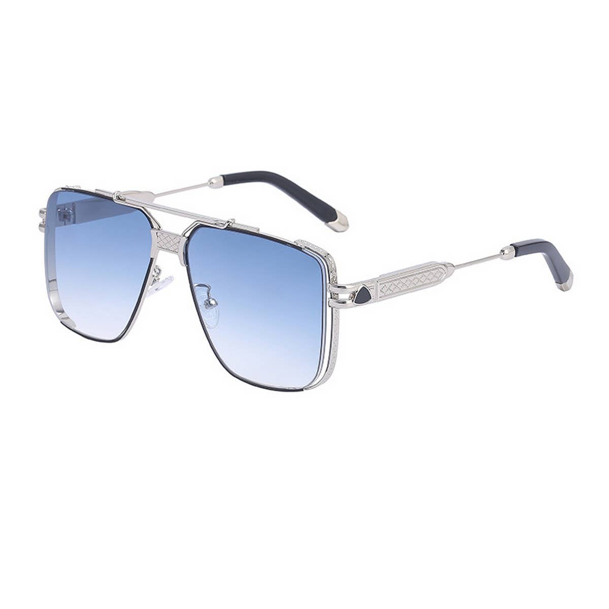 STEAMPUNK SQUARE FRAME CUT EDGE SUNGLASSES_CWASG0646