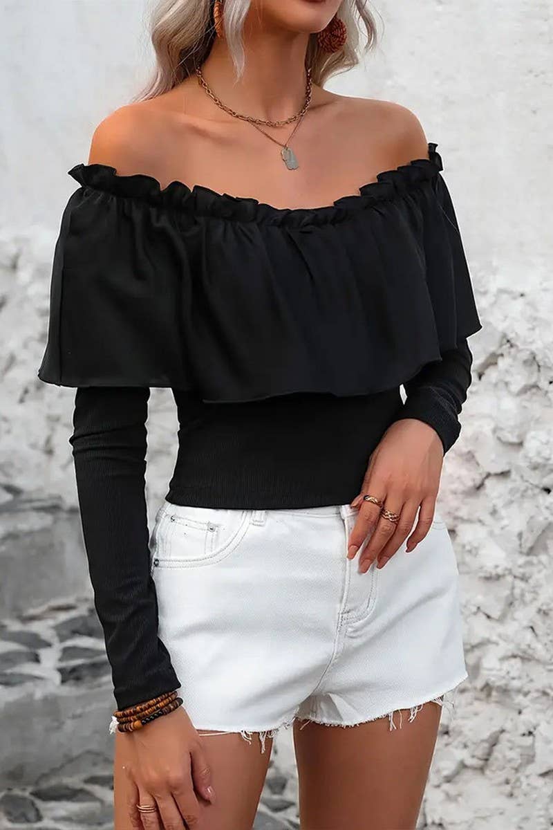 CWTTL2013_SEXY HOT GIRL SLIM FIT TOP WITH ONE SHOULDER NECK