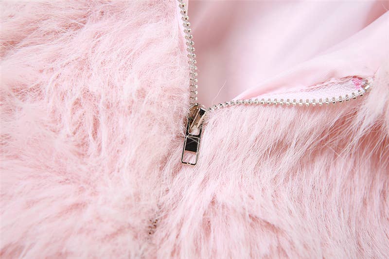 FLUFFY CARDIGAN LAPEL BAGGY WARM JACKET