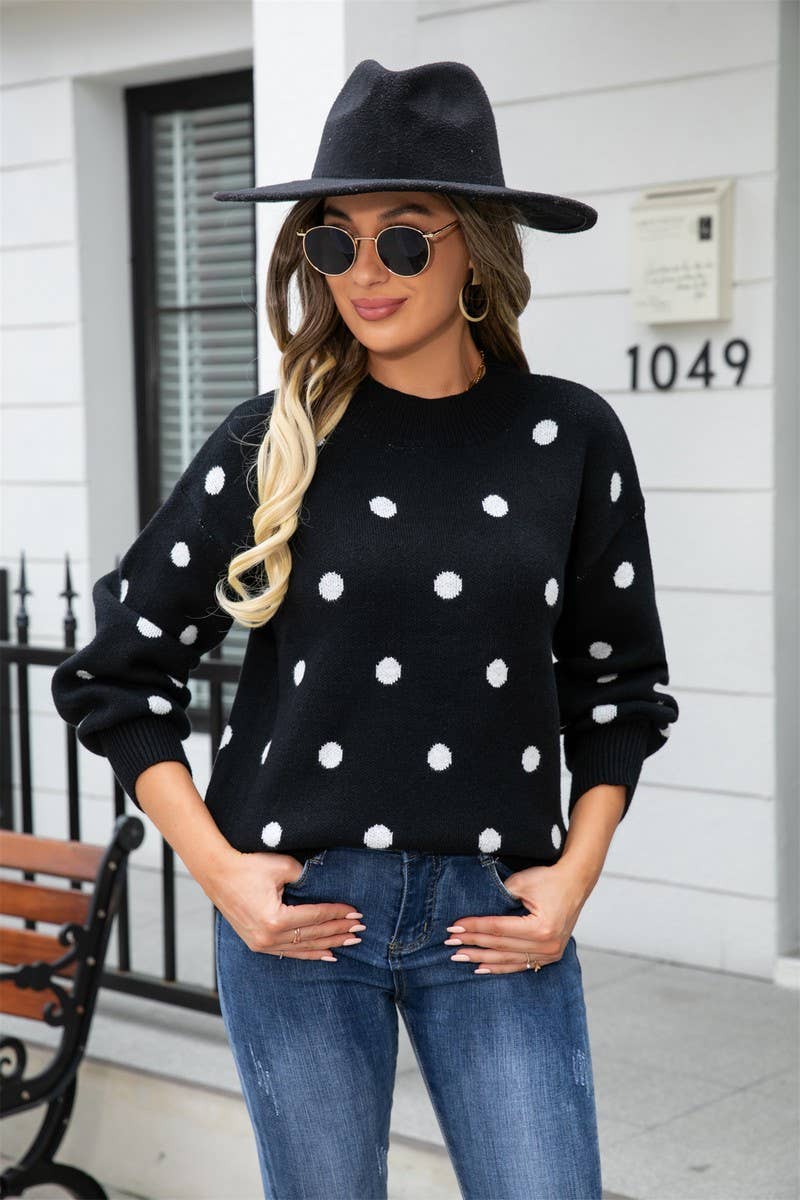 CWOSWL1663_Crew Neck Long Sleeve Pullover Sweater