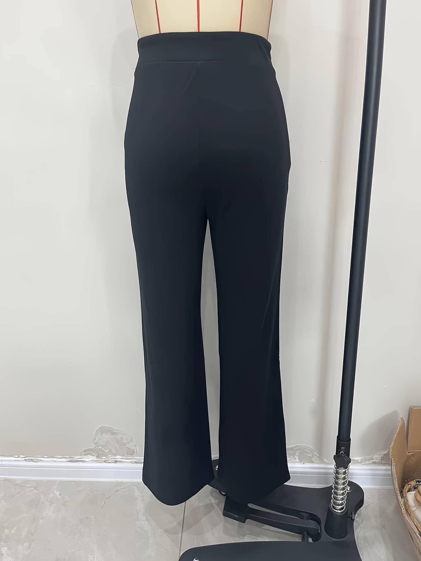 Elegant solid-color fashionable flared pants