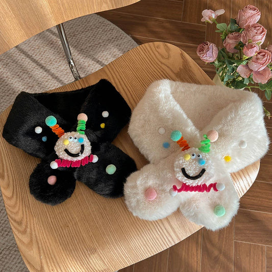 CUTE AND FUNNY ALL-MATCH THICK WARM CROSS SCARF