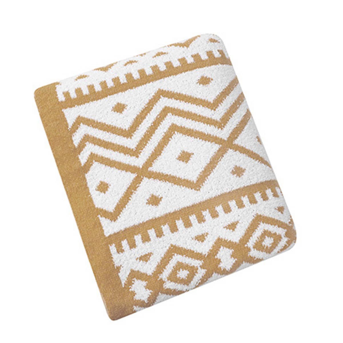 KNITTED SOFT AND LIGHT GEOMETRIC PATTERN BLANKET