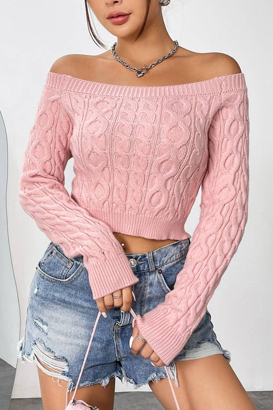 CWOSWL2691_CROPPED KNITTED TOP WITH EXPOSED BELLY BUTTON