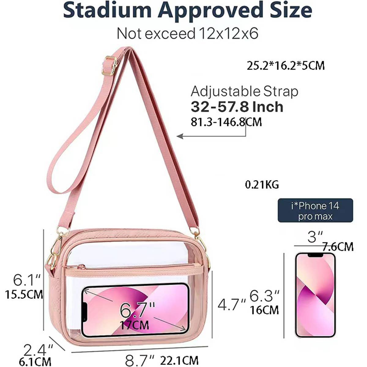 TRANSPARENT WAIST BAG DETACHABLE CROSSBODY BAG_CWAB1310