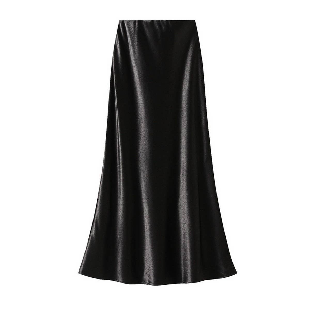 ELEGANT PLEATED SATIN FISHTAIL SKIRT
