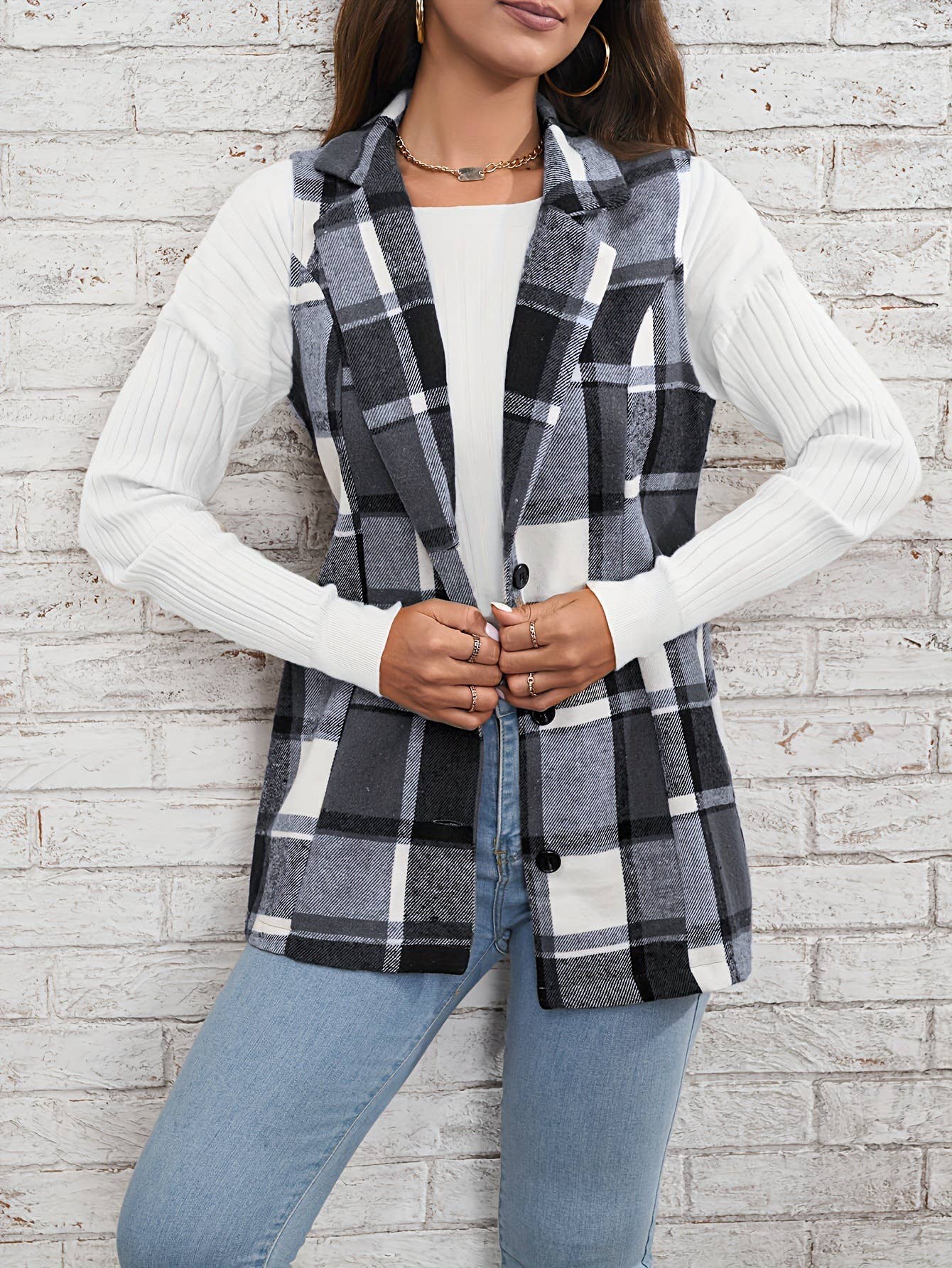 Elegant style all-in-one sleeveless cardigan