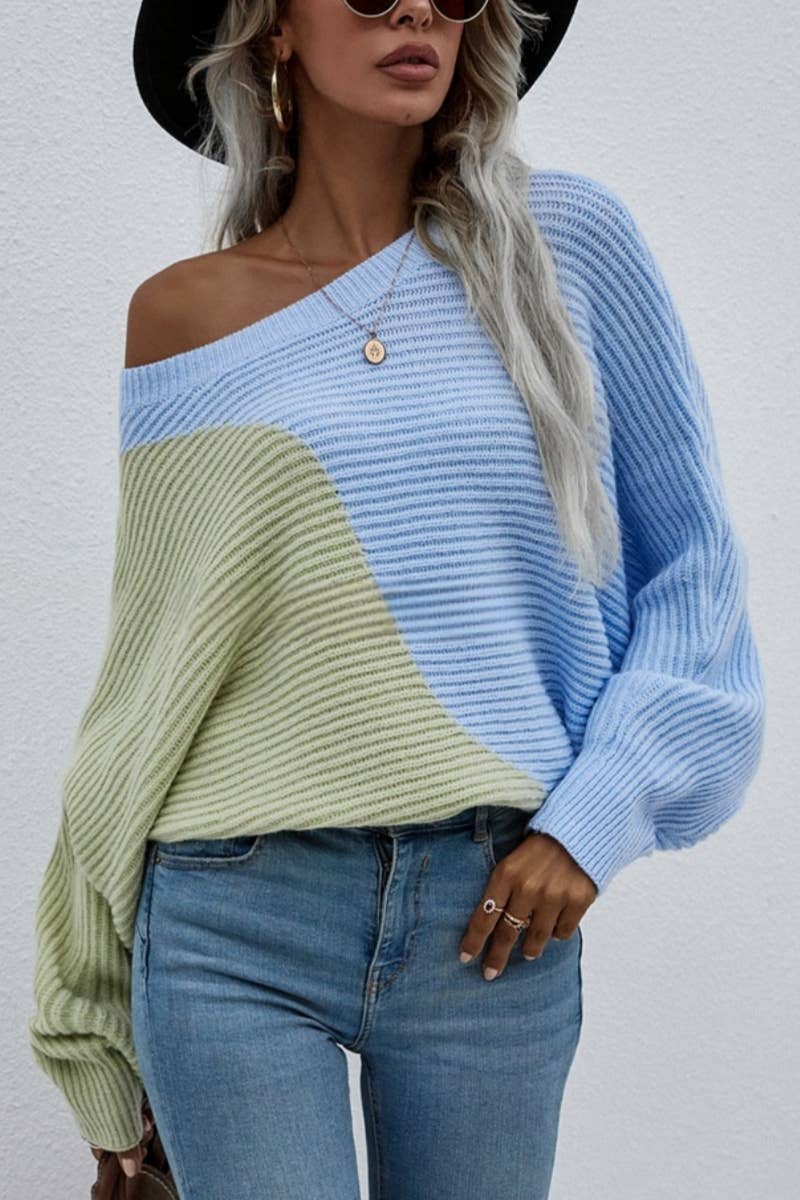 CWOSWL1402_Crew Neck Pullover Casual Sweater