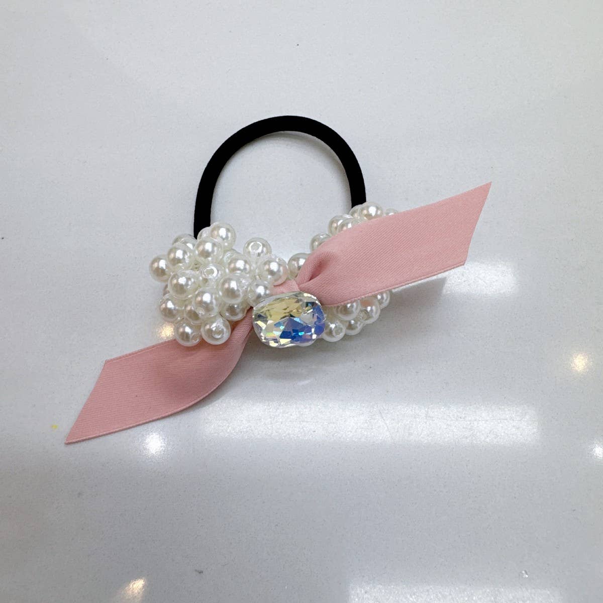 Braided Pearl Hair Tie New Elastic Hair Band_CWAHA6882