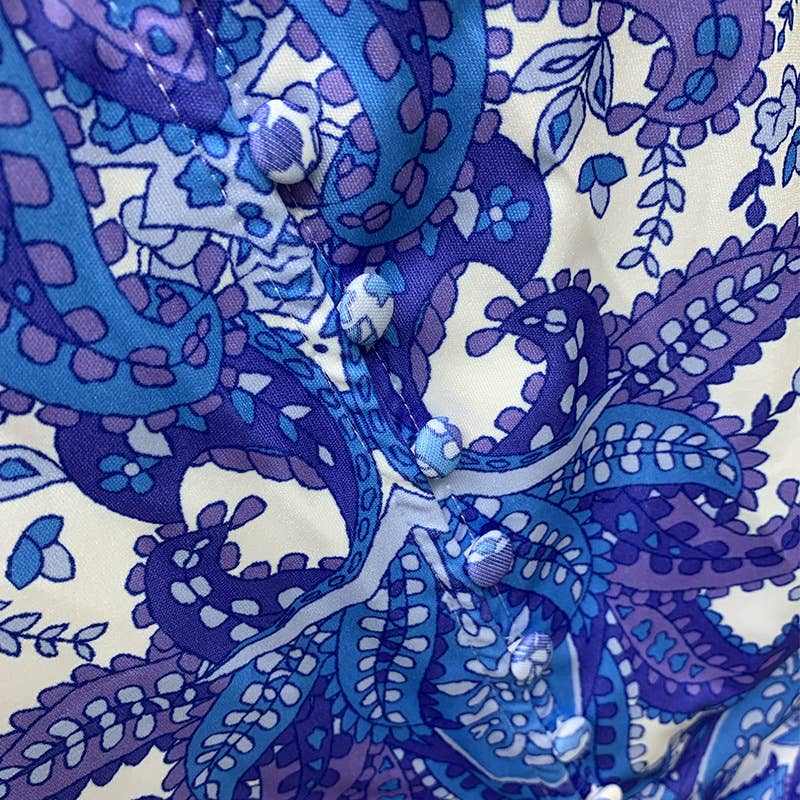 BOHO PRINT TOP MID-LENGTH WRAP ARM SKIRT SUIT