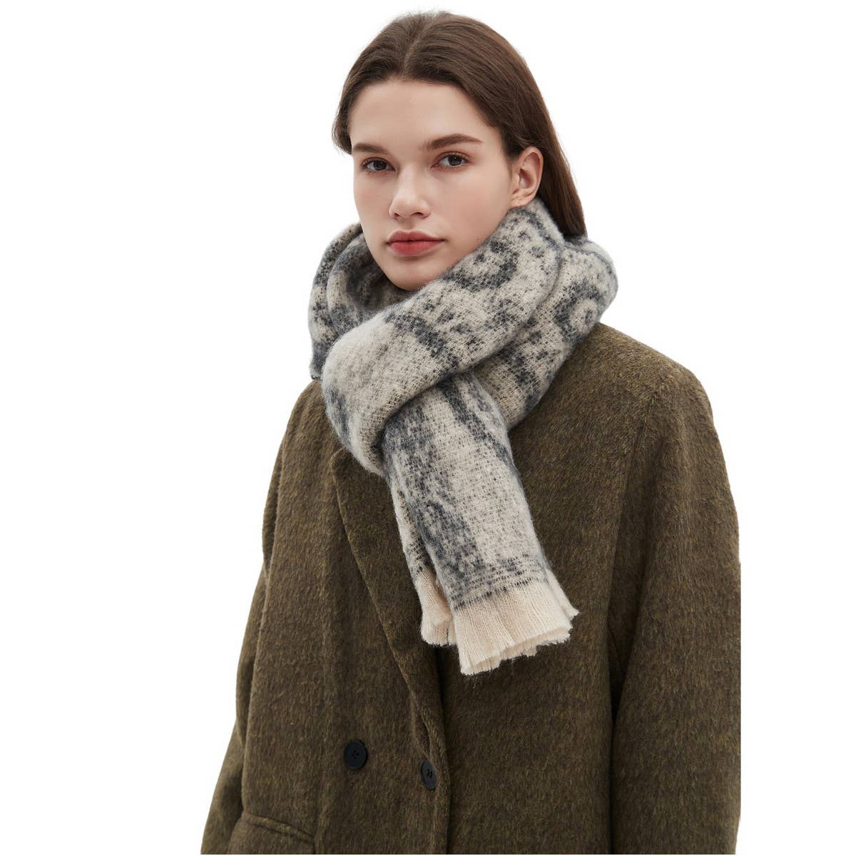 Paisley Jacquard Scarf ??Unisex Winter Shawl Wrap_CWASC0862