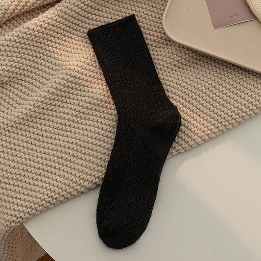 AUTUMN AND WINTER SOLID COLOR ALL-MATCH PILE SOCKS_CWMS1048