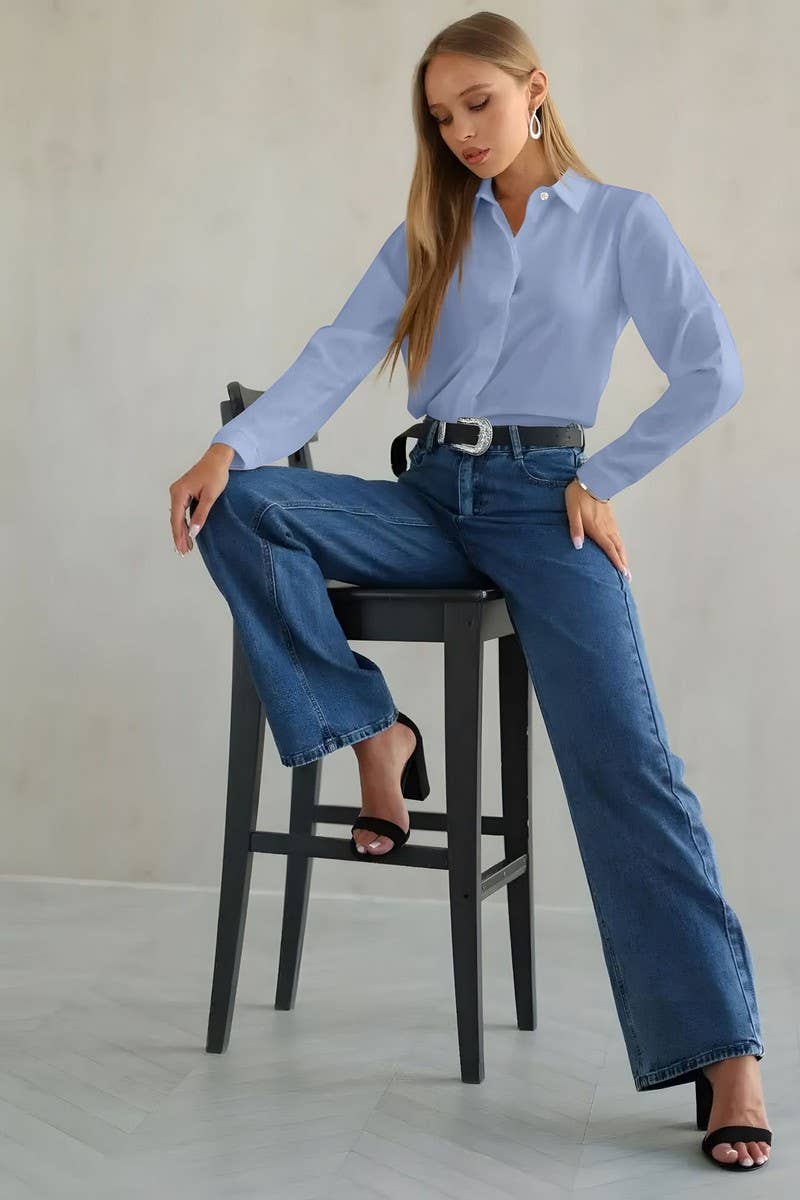 CWTSTL1531_HIDDEN BUTTON LONG SLEEVE COMMUTER SHIRT