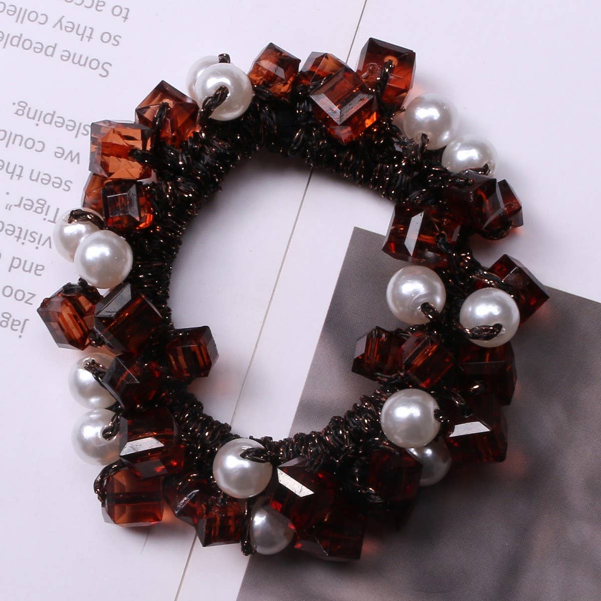 Elegant Pearl Crystal Hair Tie New Simple Style