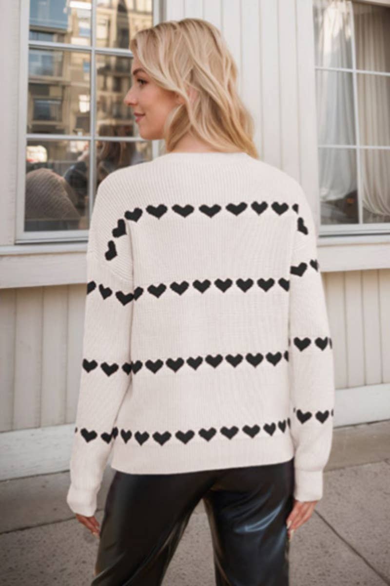 CWOSWL6742_WINTER CREW-NECK LONG-SLEEVED LOVE SWEATER