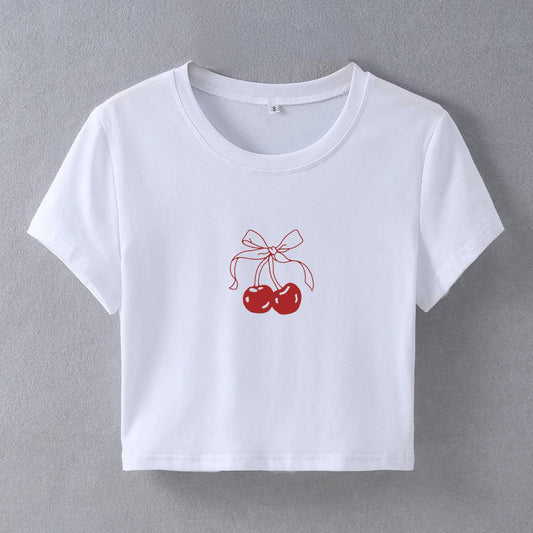 Y2K sexy slim fit short sleeve crop top tee