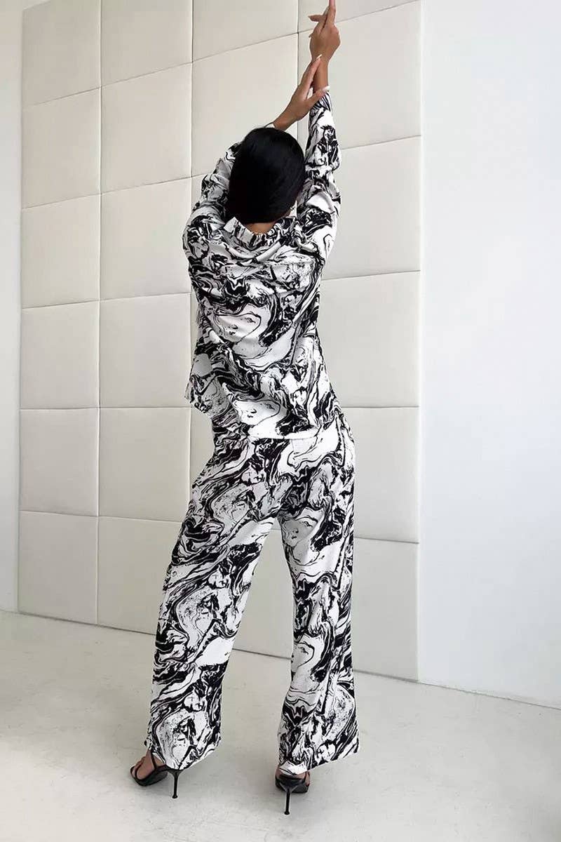CWSPJ0334_PRINTED LOOSE LONG-SLEEVED TROUSERS PAJAMA SET