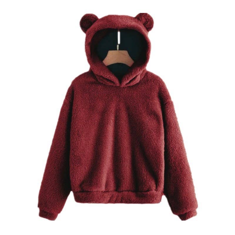 FLUFFY RABBIT EARS HOODED WARM SWEATER HOODIE
