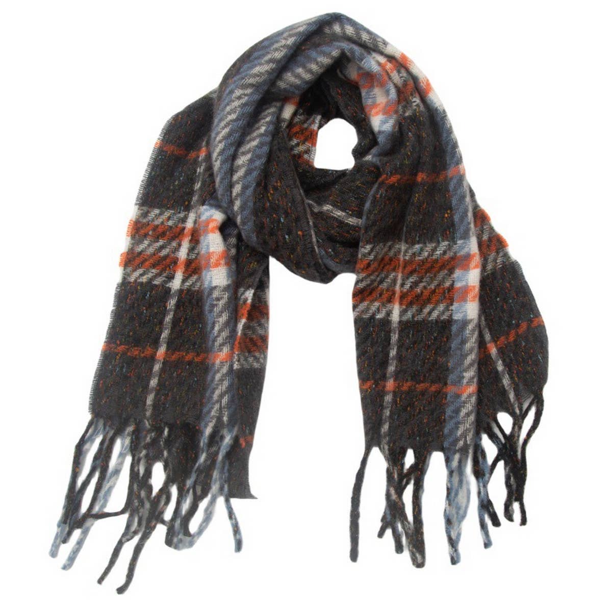 New Tassel Checkered Scarf for Fall & Winter_CWASC0869