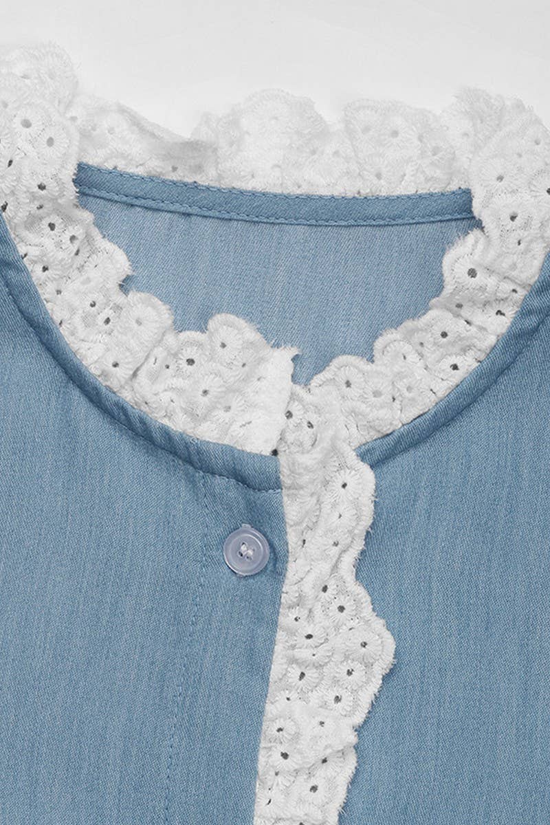 CWTBLL3719_AUTUMN AND WINTER COMMUTER LACE CARDIGAN TOP