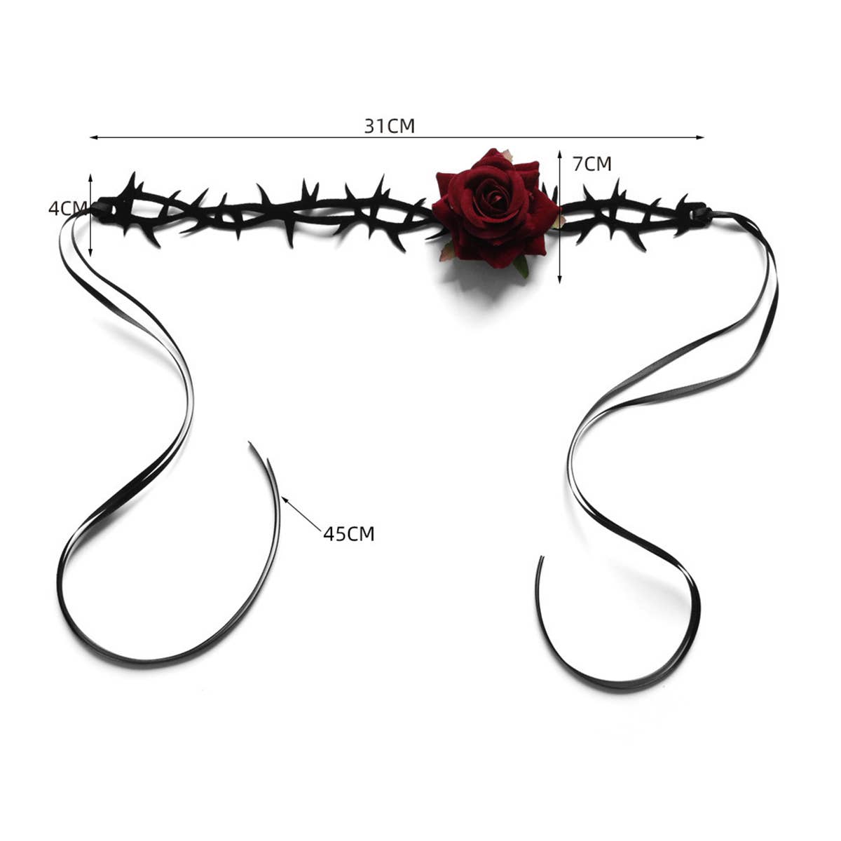 HALLOWEEN GOTH VAMPIRE ROSE NECKLACE