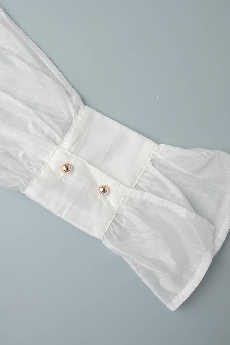 CWTBLL3814_SATIN BALLOON SLEEVE LONG SLEEVE SHIRT