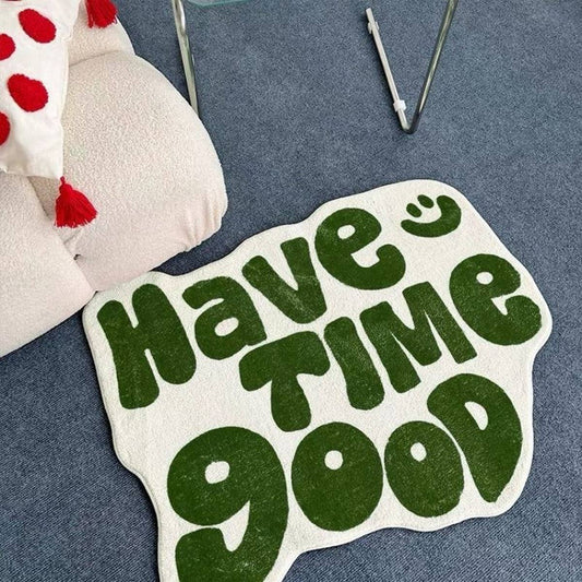 Minimal Letter Rug, Irregular Cute Floor Mat