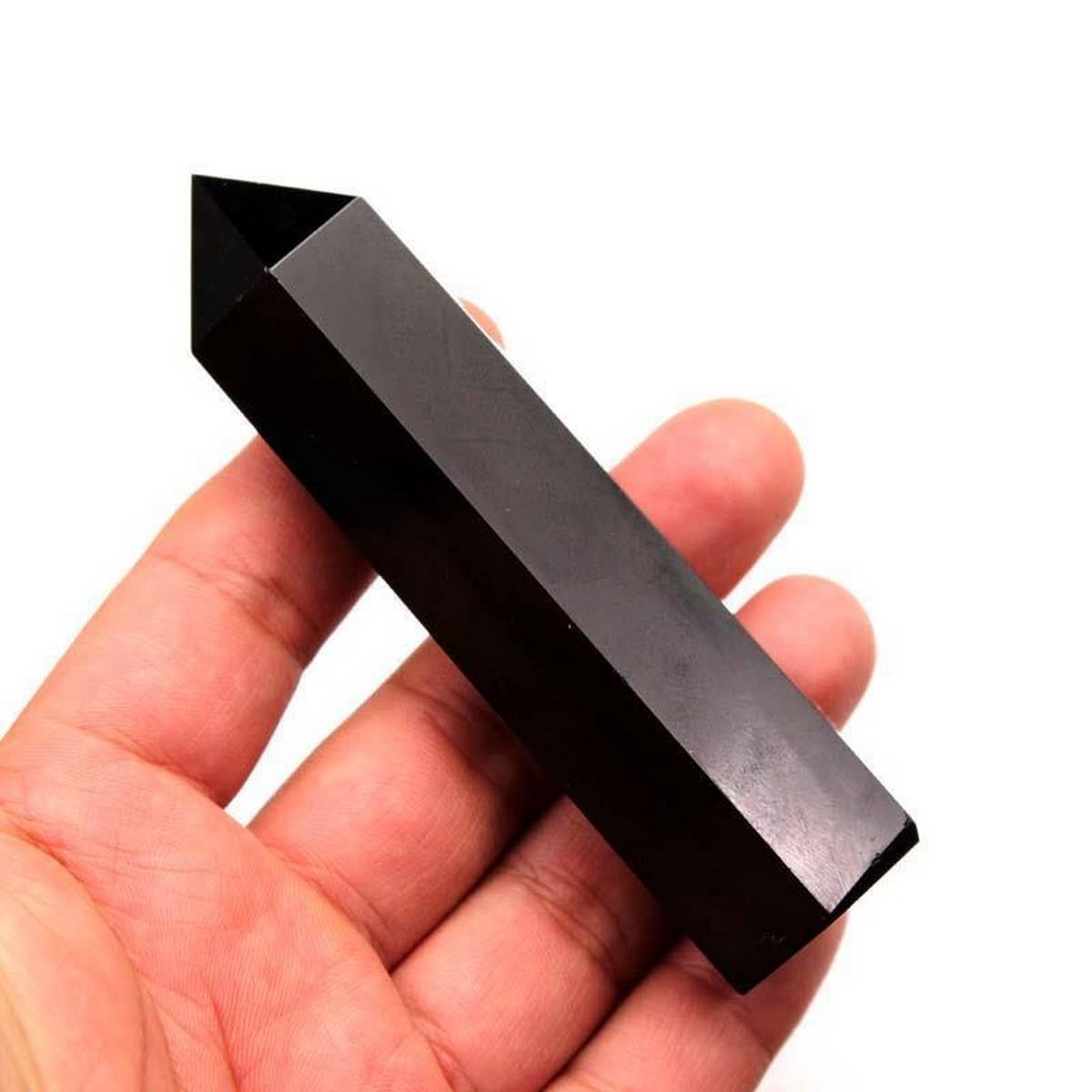 Obsidian Crystal Point Hex Tower_CWMM8110