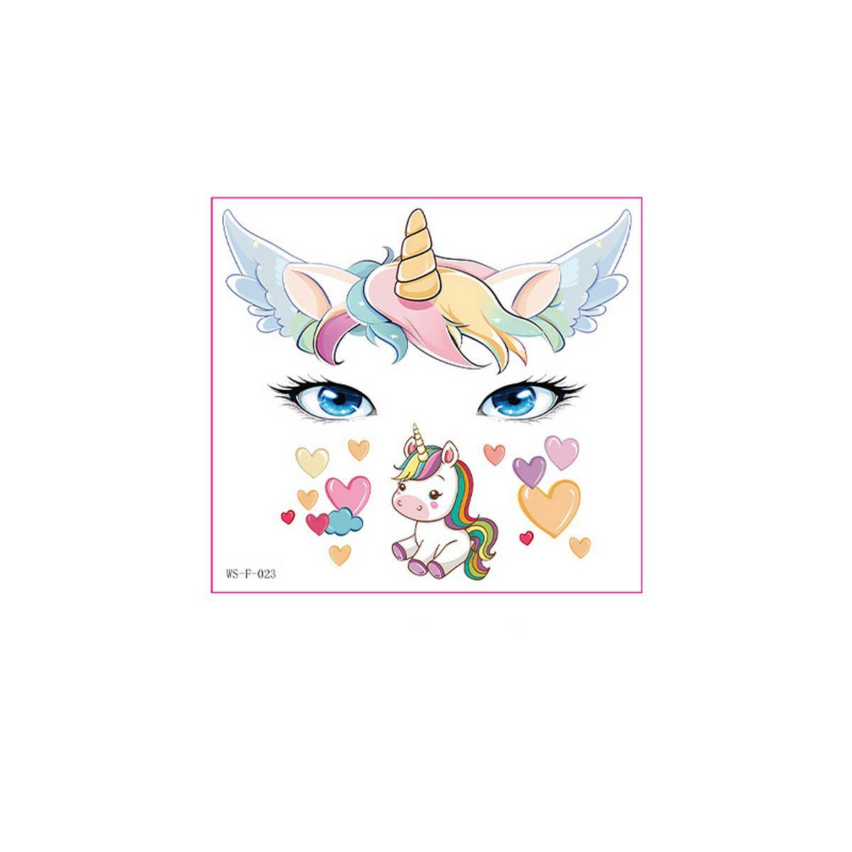 Kids Christmas Unicorn & Panda Face Tattoos