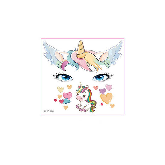 Kids Christmas Unicorn & Panda Face Tattoos
