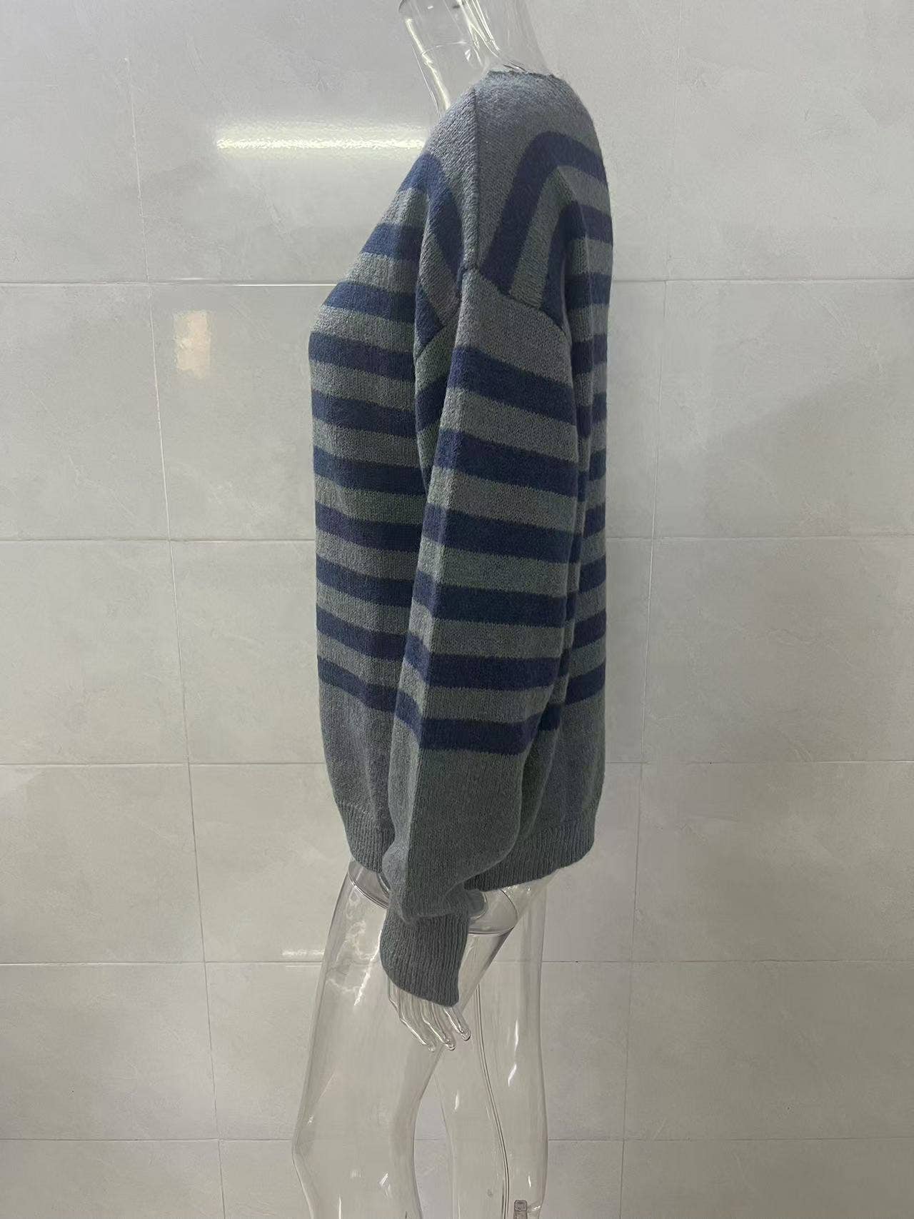 Casual, loose and laid-back striped sweater