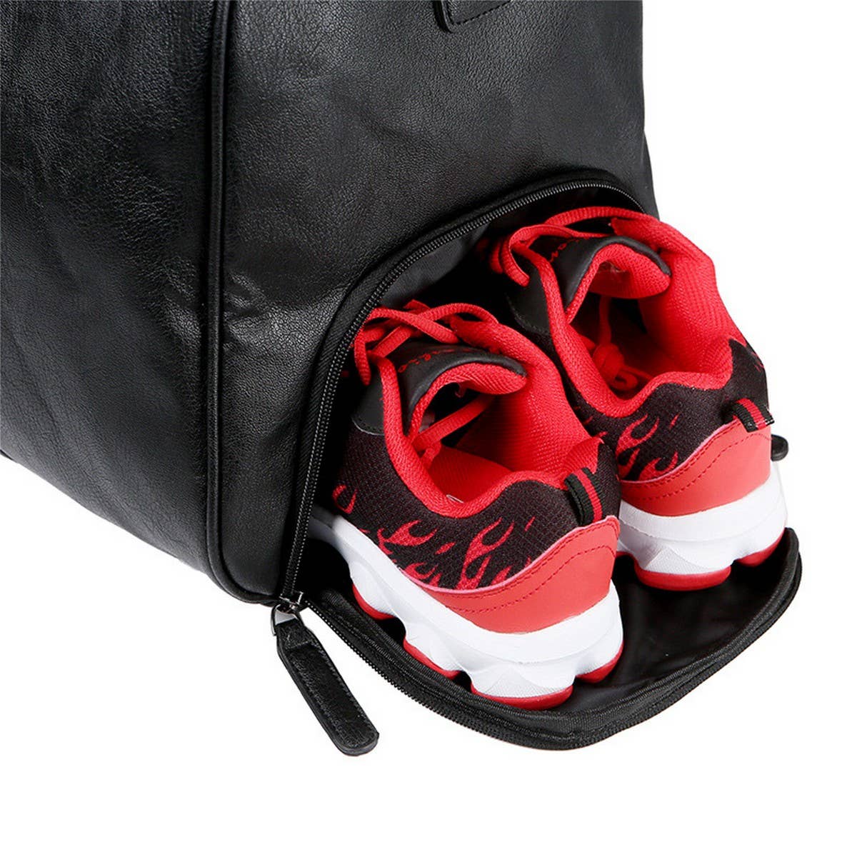 Large Leather Travel Duffel for Men, Shoe Storage_CWAB5174