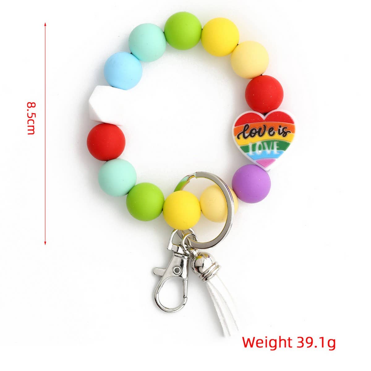 Cartoon Animal Keychain with Silicone Bead Bracelet_CWMM6878